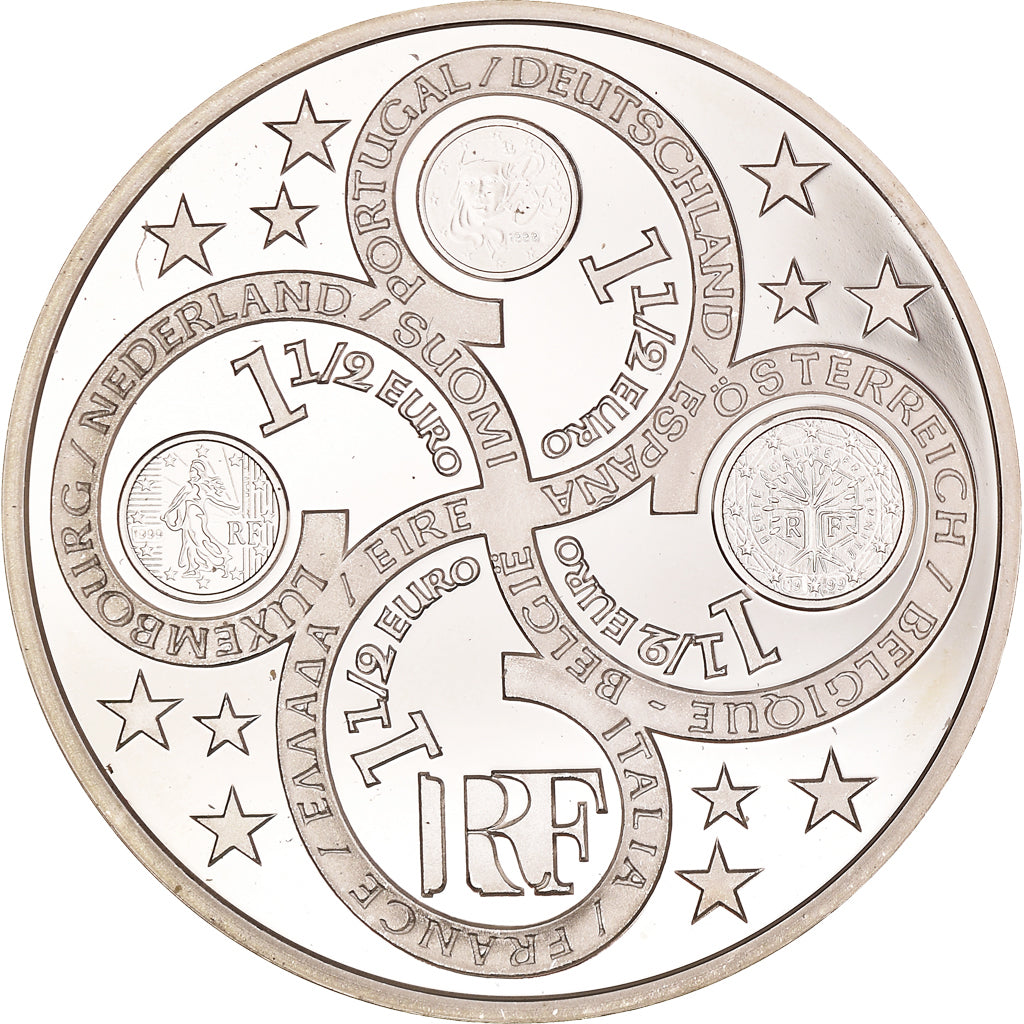 France, Europa, 1-1/2 Euro, 2003, Paris, BE, MS(65-70), Silver, Gadoury:EU44