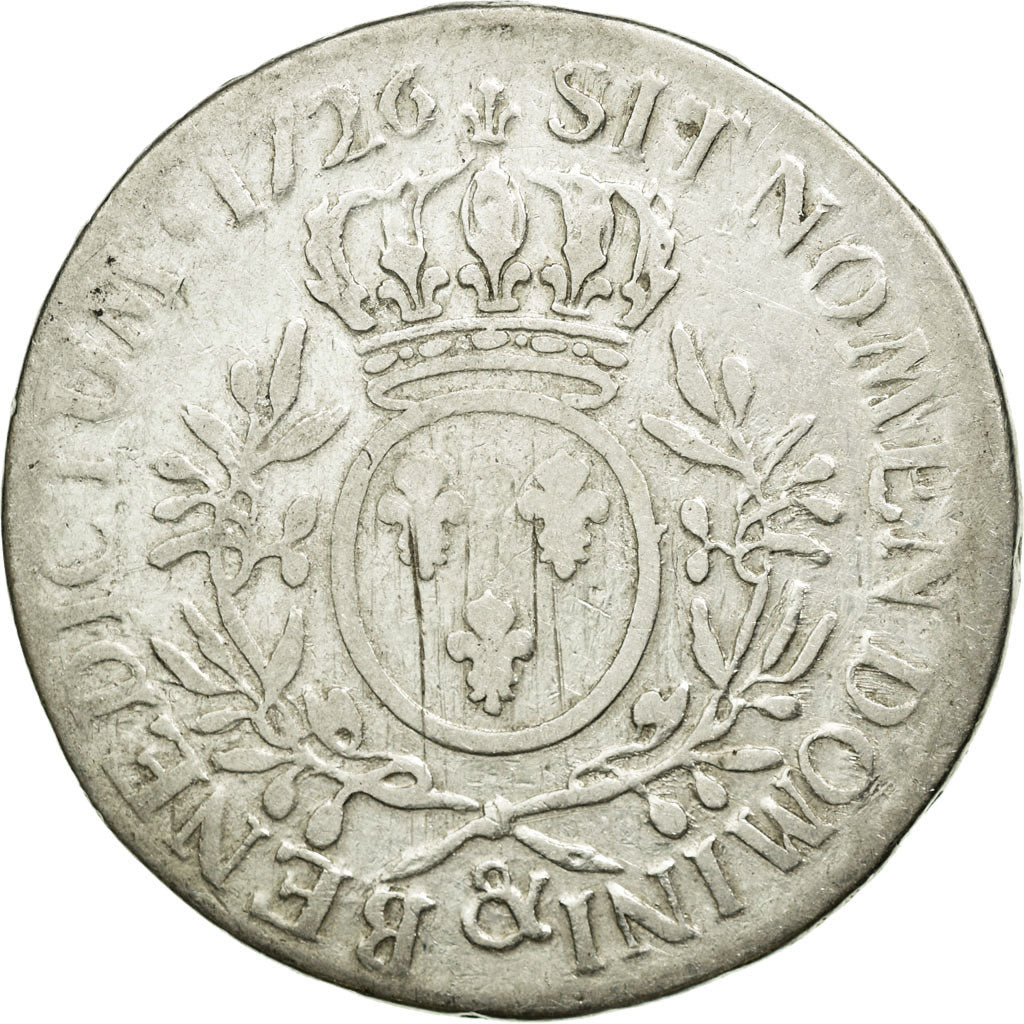 Munten, Frankrijk, Louis XV, Écu aux branches d'olivier, Ecu, 1726, Aix, ZG+