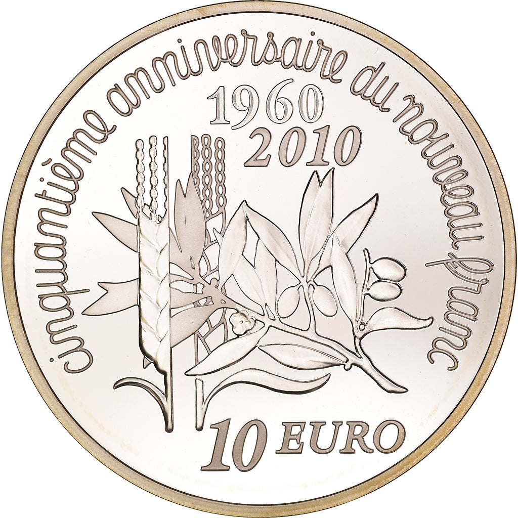 France, Semeuse, 10 Euro, 2010, Paris, MS(65-70), Silver, KM:1675
