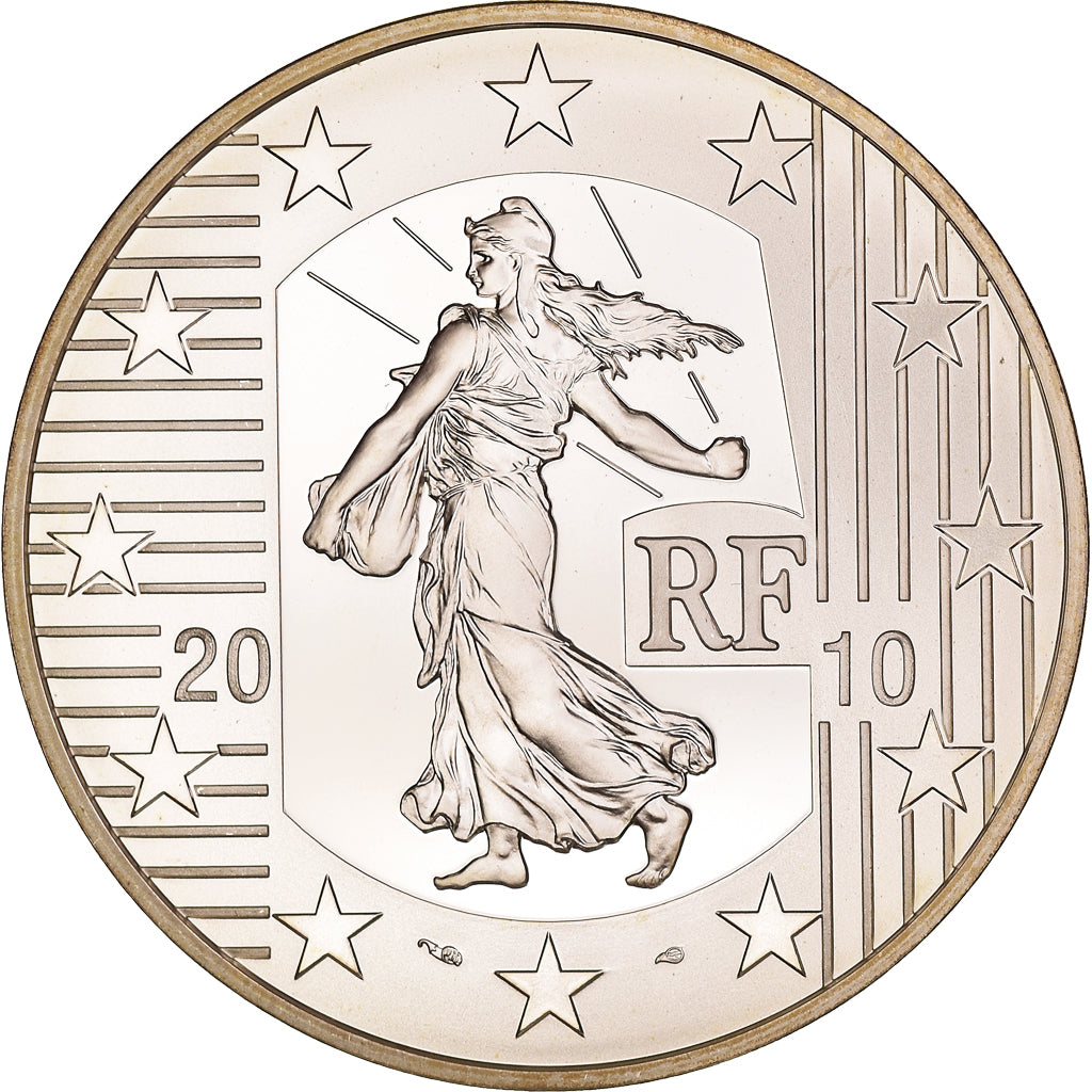 France, Semeuse, 10 Euro, 2010, Paris, MS(65-70), Silver, KM:1675