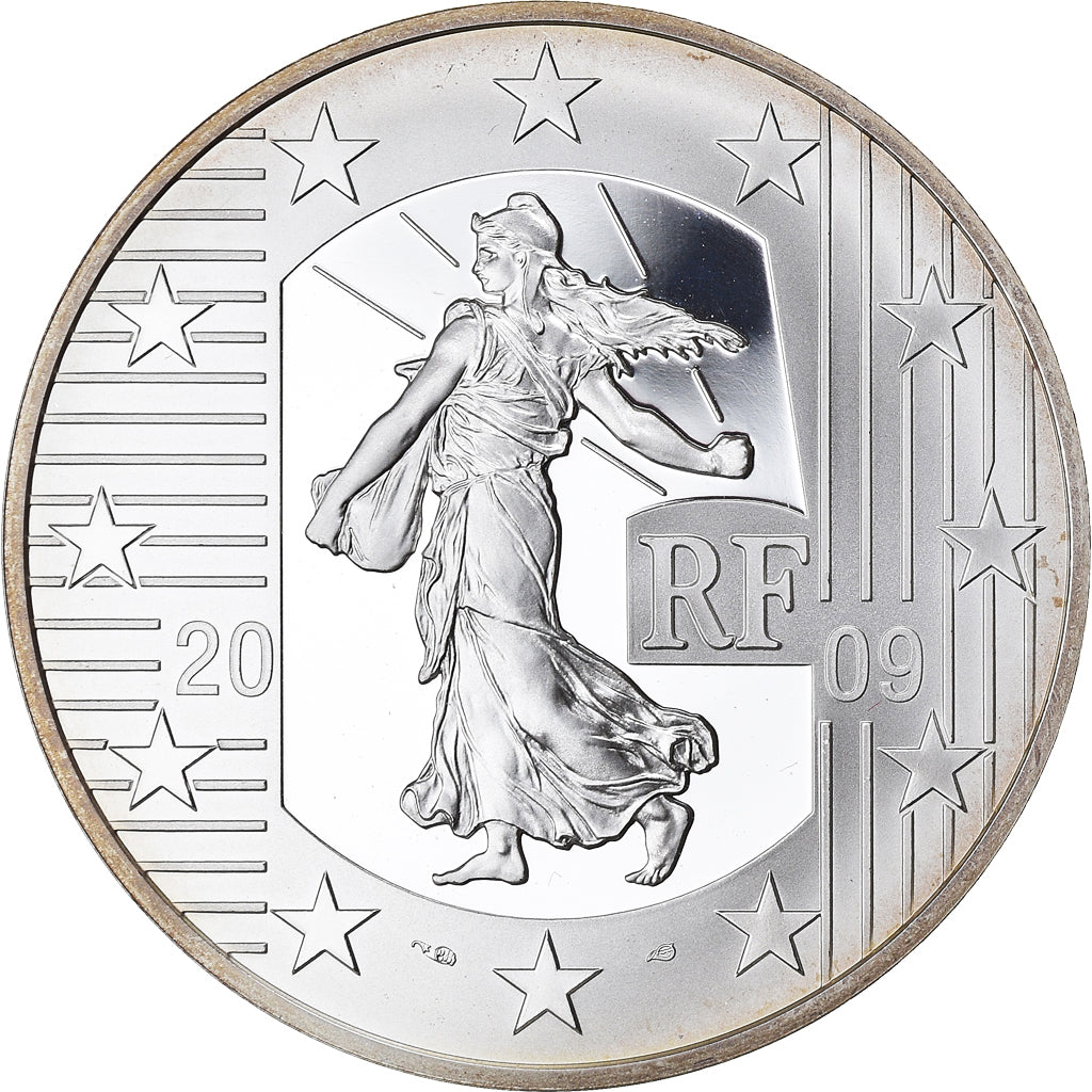 Francia, Semeuse, 10 Euro, 2009, Paris, Proof, FDC, Argento