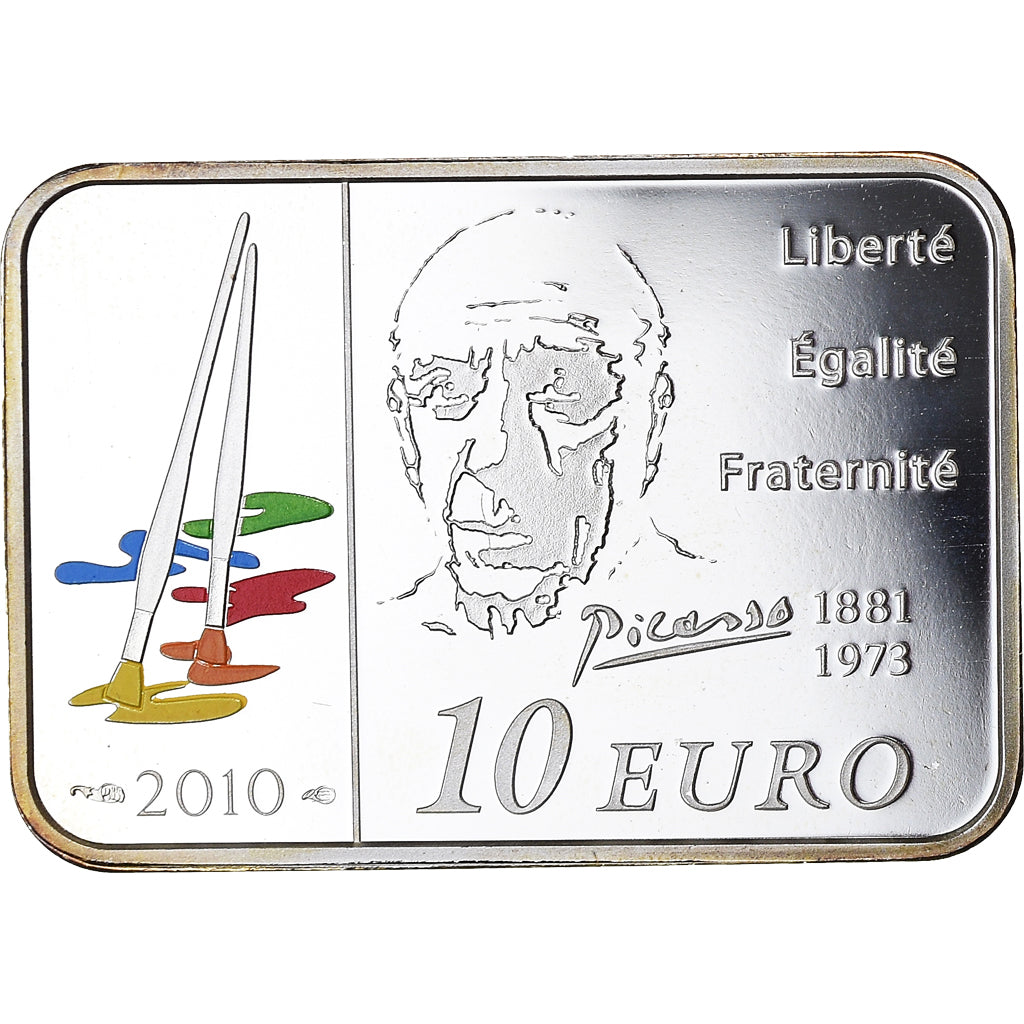 Francia, 10 Euro, Pablo Picasso, 2010, Paris, BE, FDC, Argento, KM:1713