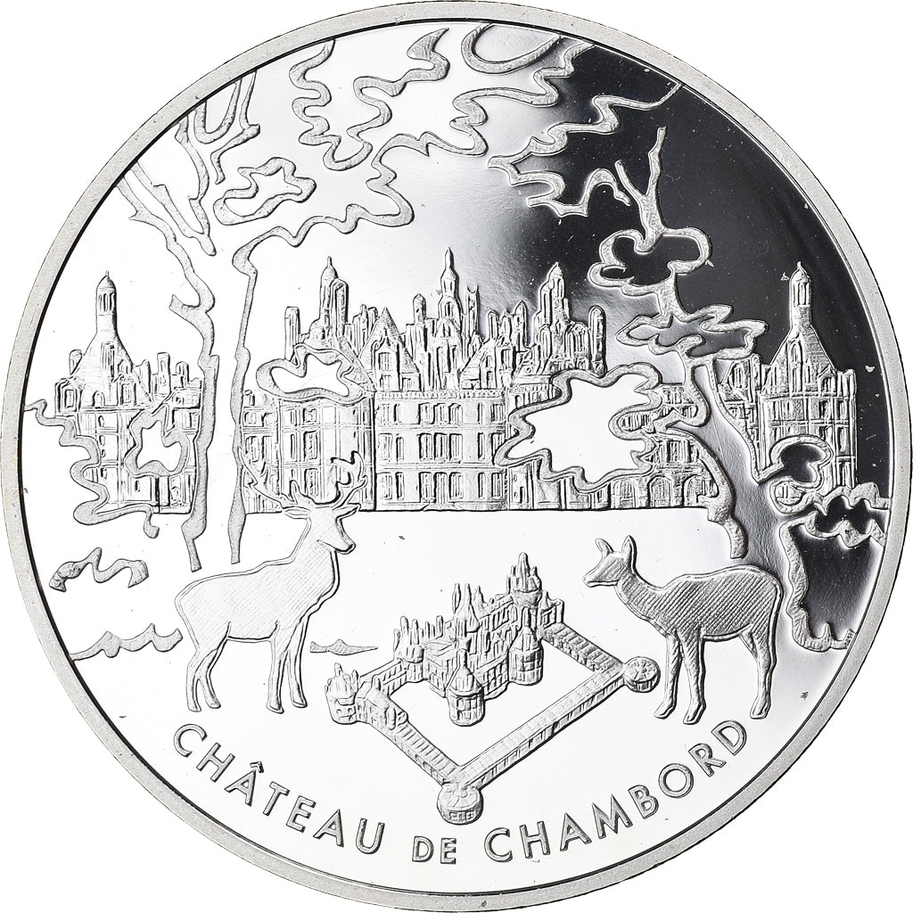 France, 1-1/2 Euro, Chateau Chambord, 2003, Paris, BE, MS(65-70), Silver