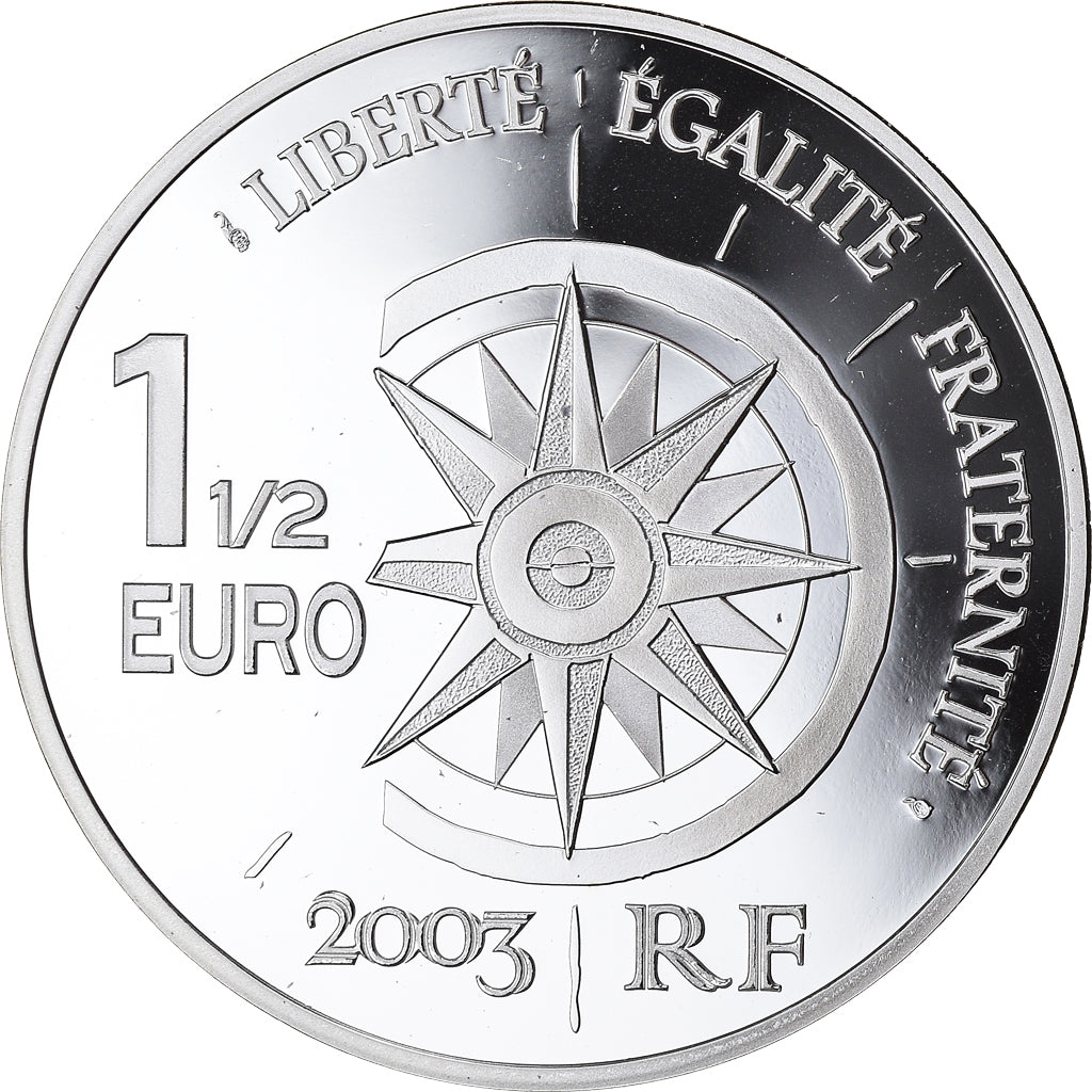 Frankreich, 1-1/2 Euro, Orient Express, 2003, Paris, Proof, STGL, Silber