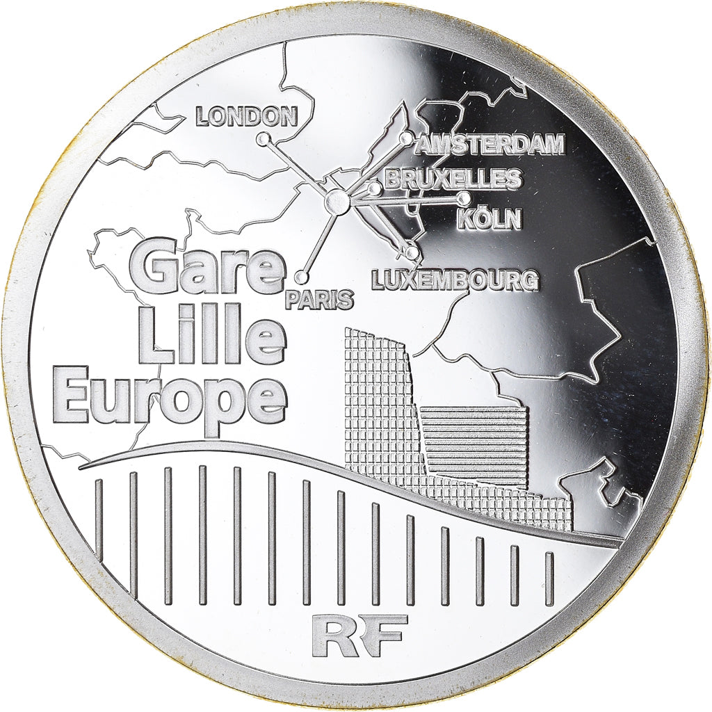 França, Monnaie de Paris, 10 Euro, Gare de Lille-Europe, 2010, Paris, Proof