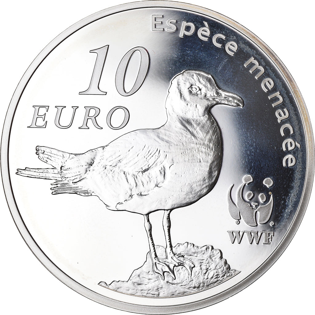 France, Monnaie de Paris, 10 Euro, WWF - Le Goéland d'Audouin, 2011, Paris, BE