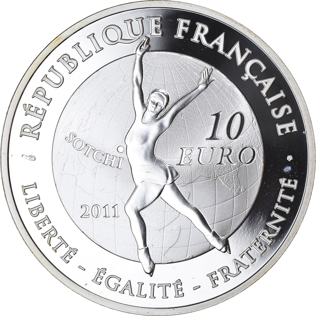 Francja, Monnaie de Paris, 10 Euro, JO 2014 Patinage artistique, 2011, Paris