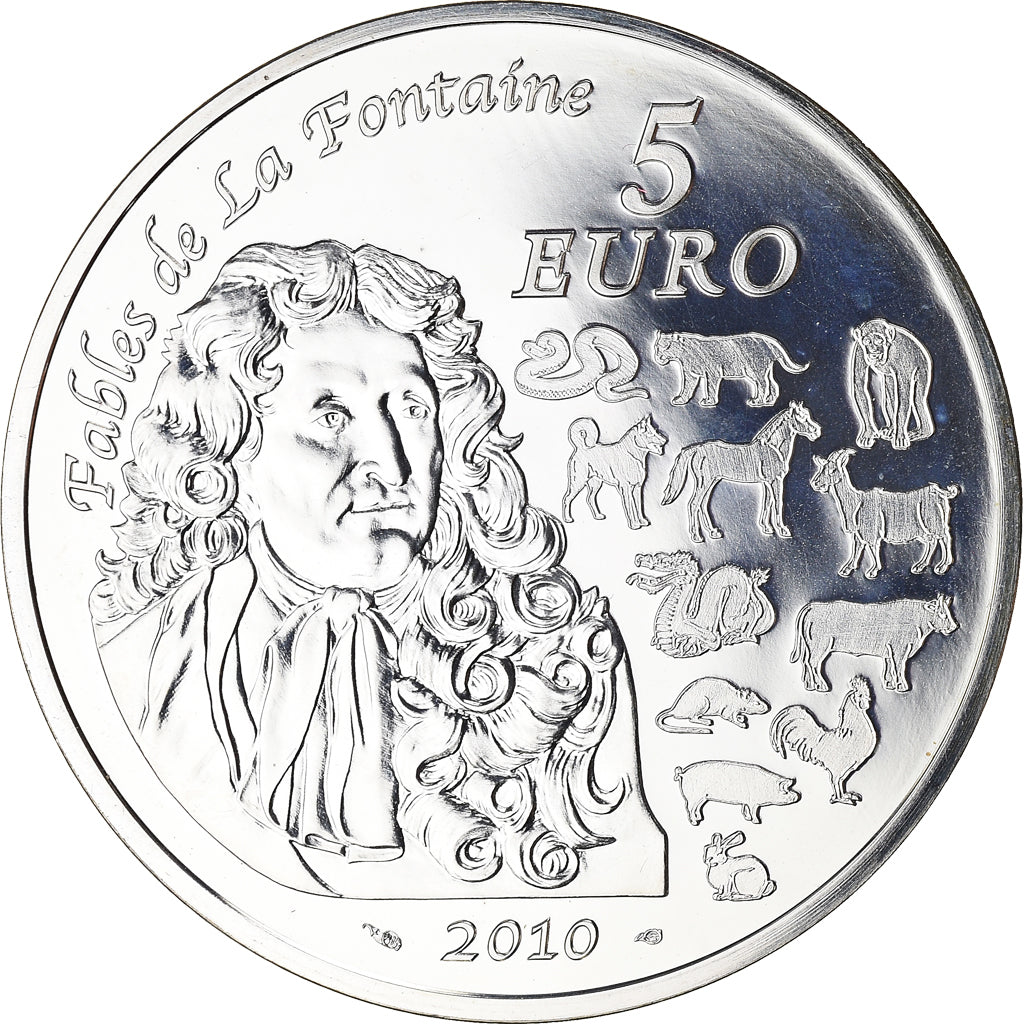 France, Année du Tigre, 5 Euros, 2010, Paris, MS(65-70), Silver, KM:1715