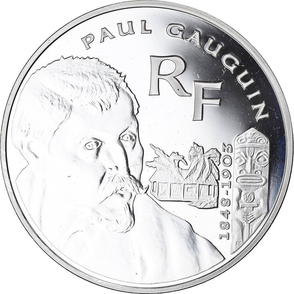 Francia, 1-1/2 Euro, Paul Gauguin, 2003, Paris, BE, FDC, Argento, Gadoury:EU68