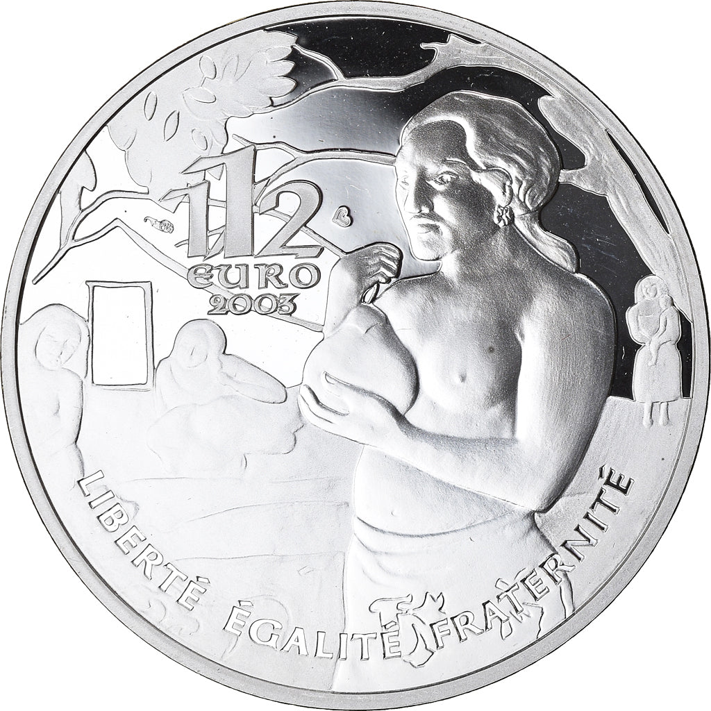 Francia, 1-1/2 Euro, Paul Gauguin, 2003, Paris, BE, FDC, Argento, Gadoury:EU68