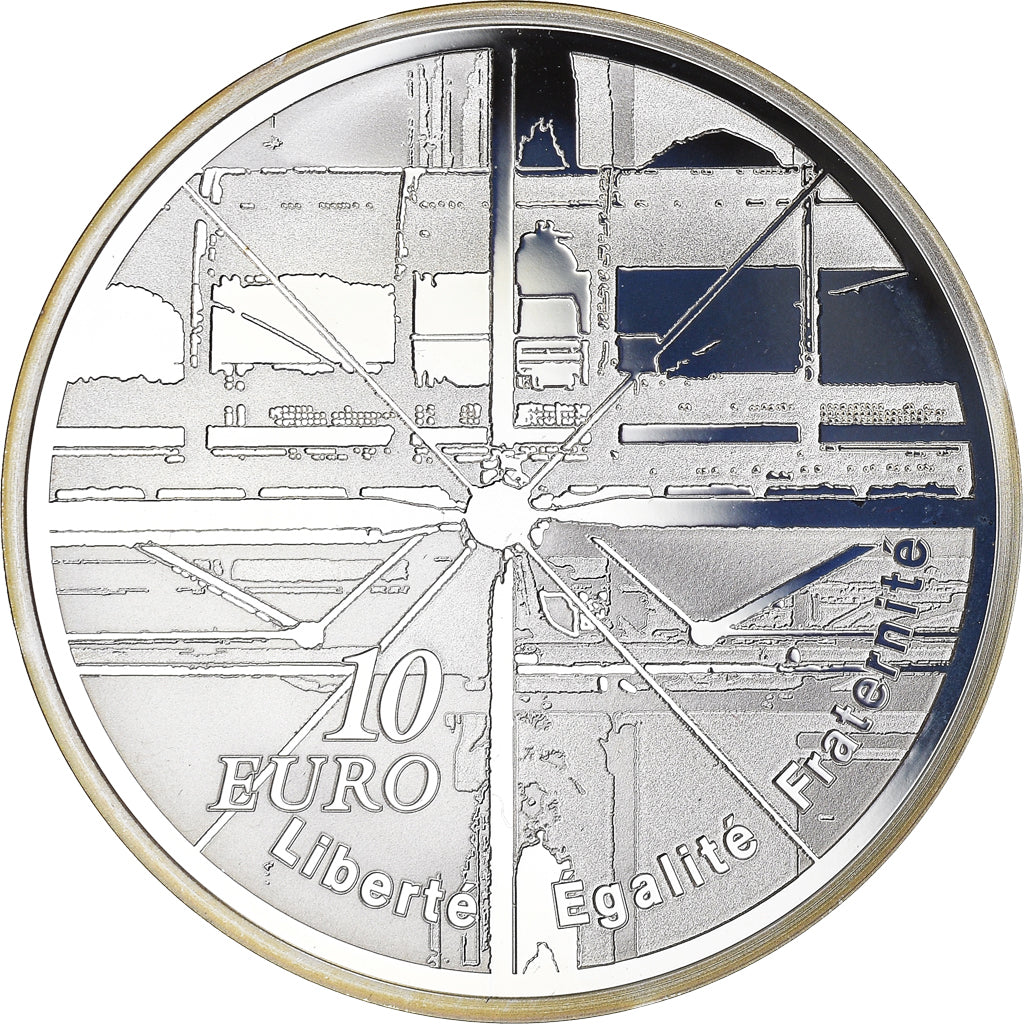 France, Monnaie de Paris, 10 Euro, Centre Pompidou, 2010, Paris, Proof / BE