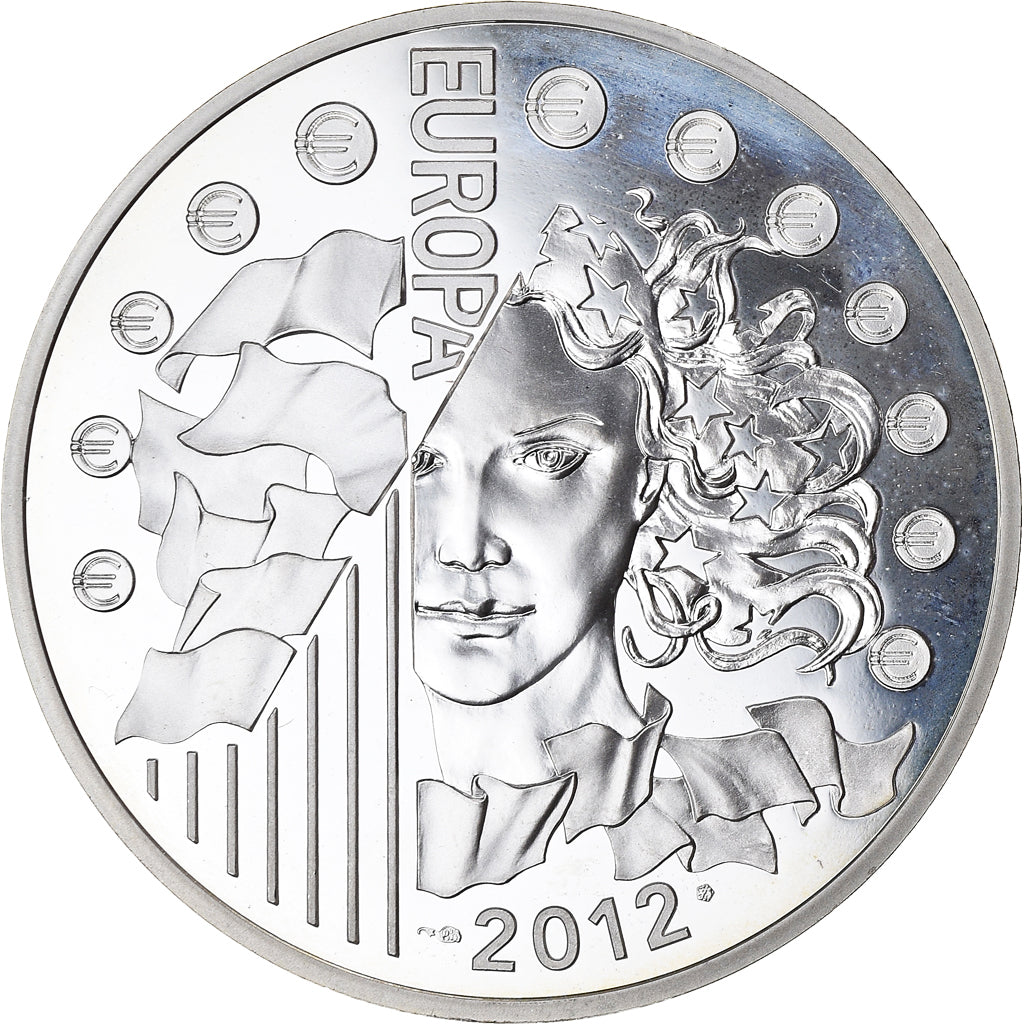 France, Europa, 10 Euro, 2012, Paris, Proof, MS(65-70), Silver