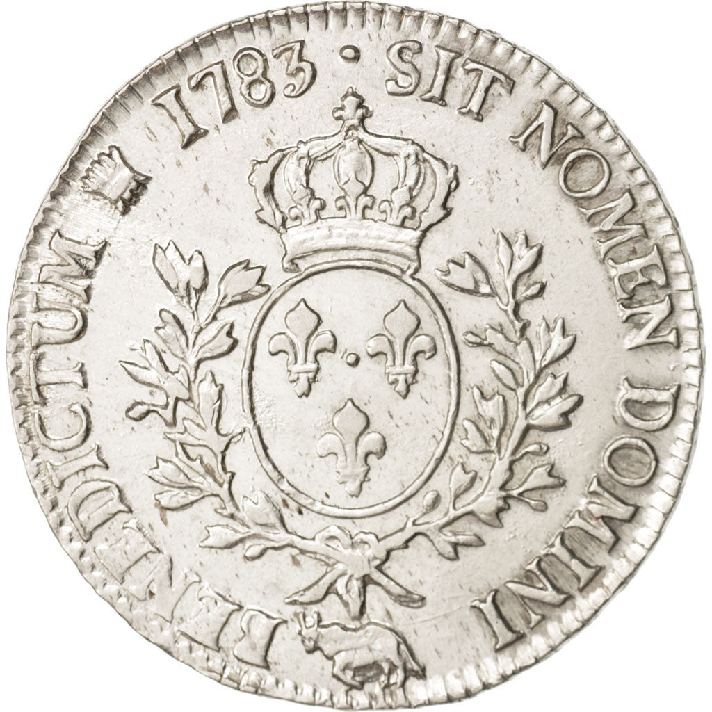 France, Louis XVI, Écu de Béarn aux branches d'olivier, 1783, Pau, KM 572
