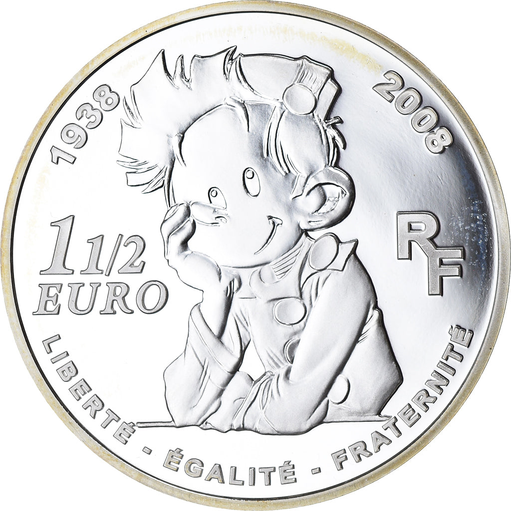 Frankreich, Monnaie de Paris, 1-1/2 Euro, 70th Anniversary of Spirou, 2008