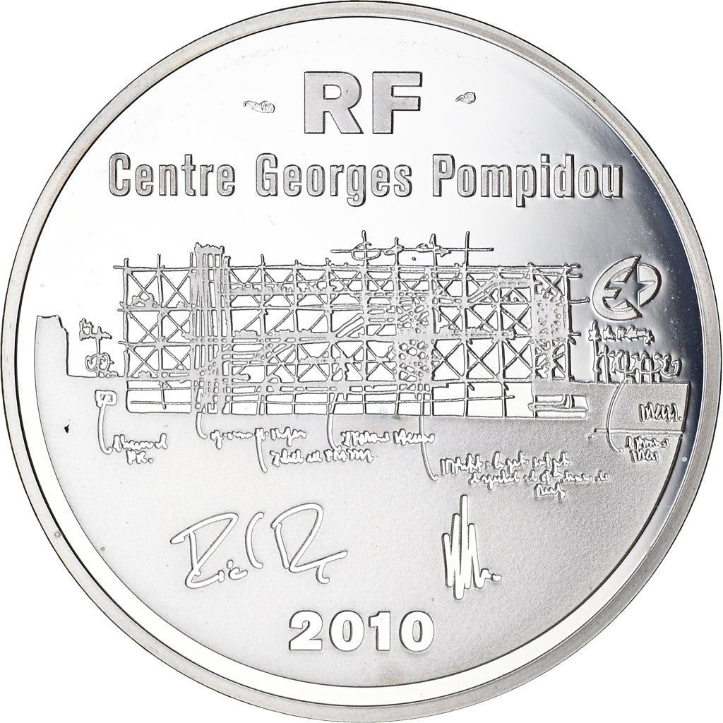 Francia, Monnaie de Paris, 10 Euro, Centre Pompidou, 2010, Paris, Proof / BE