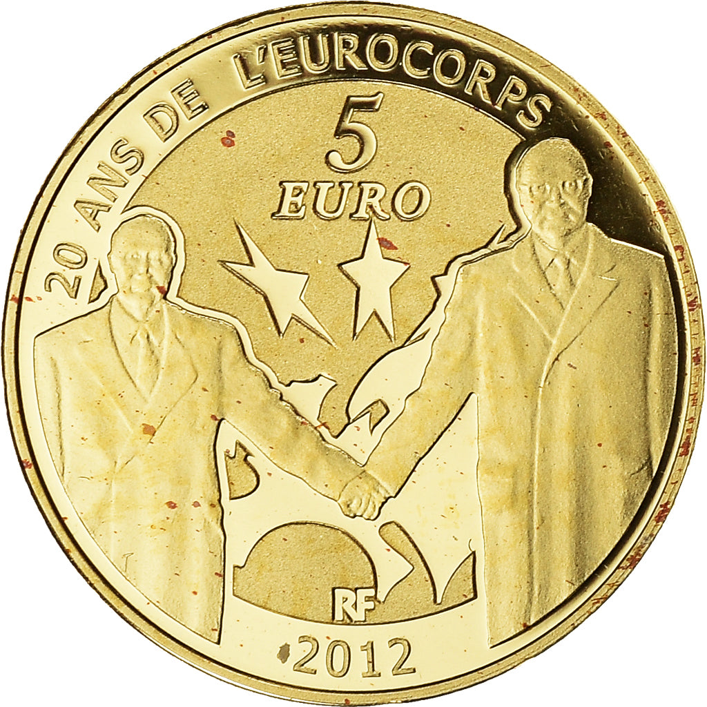 Francia, 5 Euro, Europa, 2012, Paris, BE, FDC, Oro, Gadoury:EU530, KM:1851