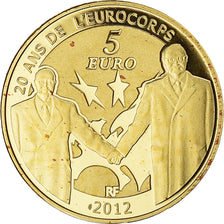 Francia, 5 Euro, Europa, 2012, Paris, BE, FDC, Oro, Gadoury:EU530, KM:1851