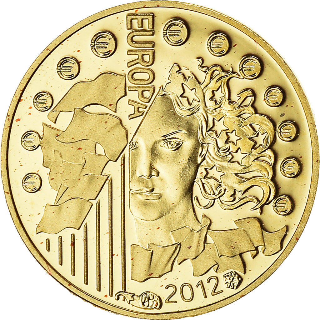 Francia, 5 Euro, Europa, 2012, Paris, BE, FDC, Oro, Gadoury:EU530, KM:1851