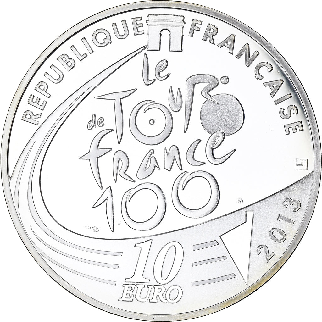 Francja, Monnaie de Paris, 10 Euro, Tour de France Maillot blanc, 2013, Paris