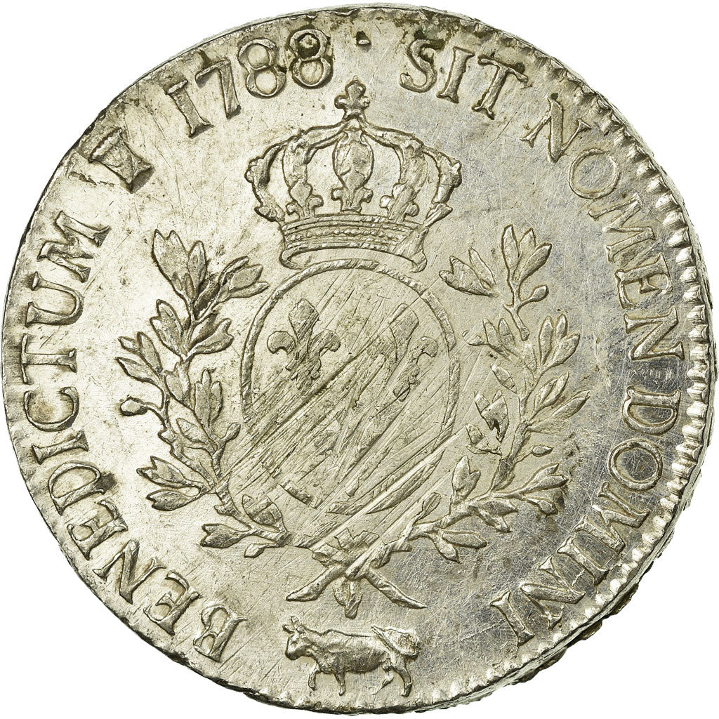 Moneda, Francia, Louis XVI, Écu de Béarn aux branches d'olivier, Ecu, 1788