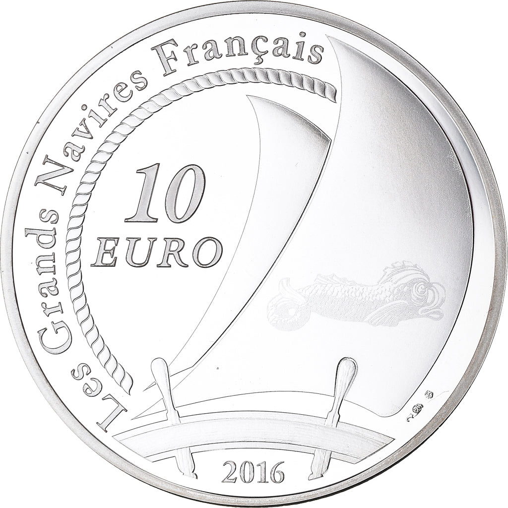 França, Monnaie de Paris, 10 Euro, Navire, Le Belem, 2016, Proof, MS(65-70)