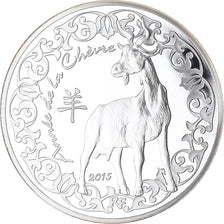 França, Monnaie de Paris, 10 Euro, Year of the Goat, 2015, Proof, MS(65-70)