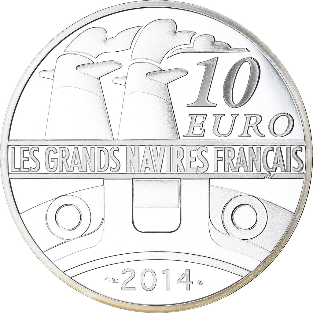 Frankrijk, Parijse munten, 10 Euro, Le Normandie, 2014, Paris, Proof, FDC