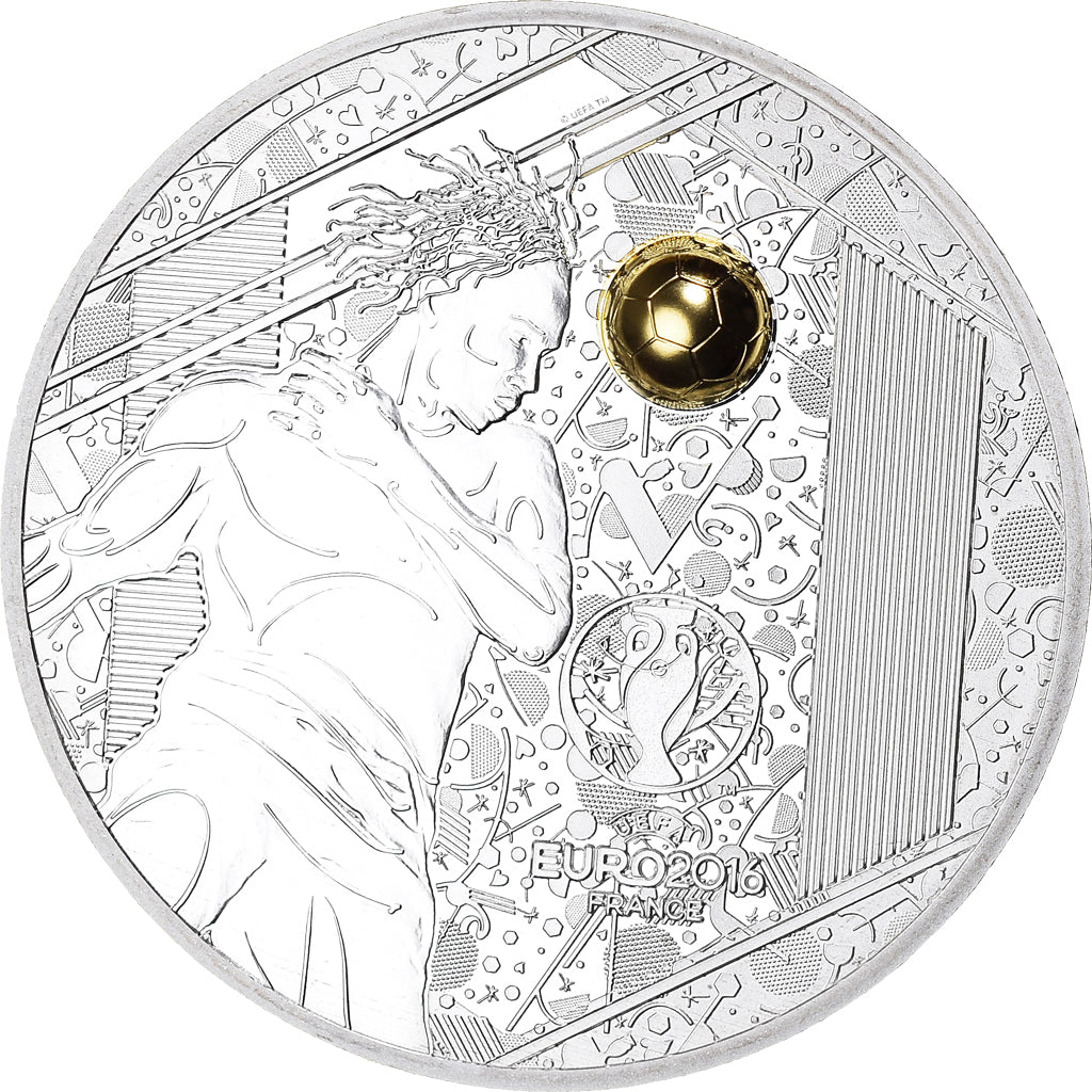 Frankreich, Monnaie de Paris, 10 Euro, UEFA Euro 2016, Tête, 2016, Paris