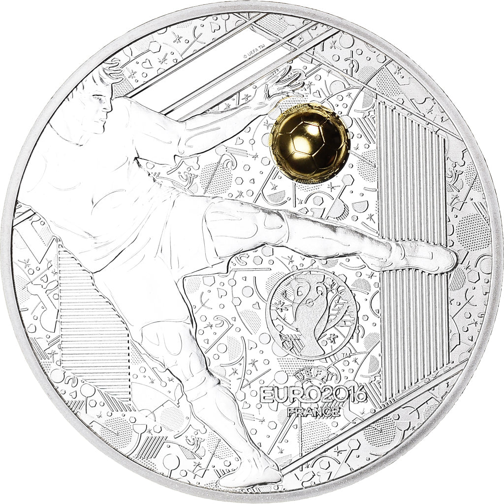 Frankrijk, Parijse munten, 10 Euro, UEFA Euro 2016, Reprise, 2016, Proof, FDC