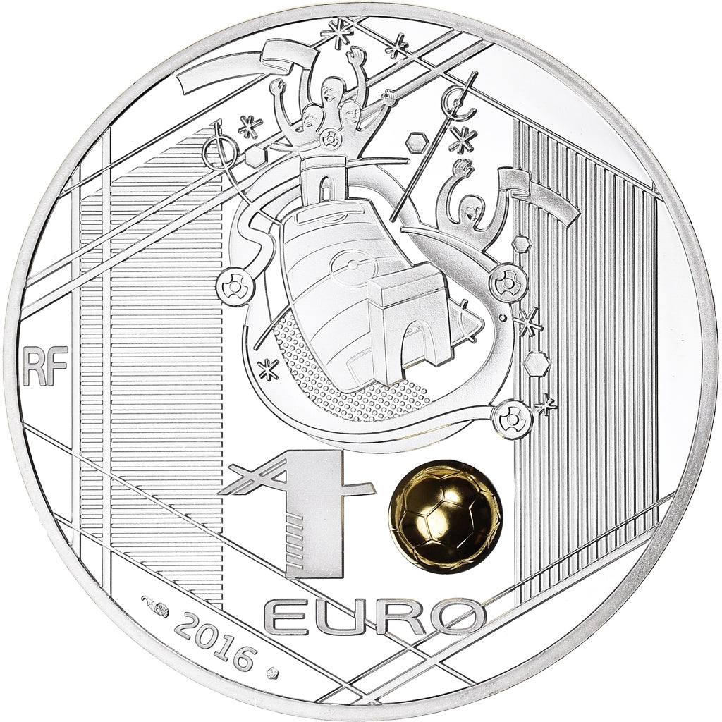 Frankrijk, Parijse munten, 10 Euro, UEFA Euro 2016, Reprise, 2016, Proof, FDC