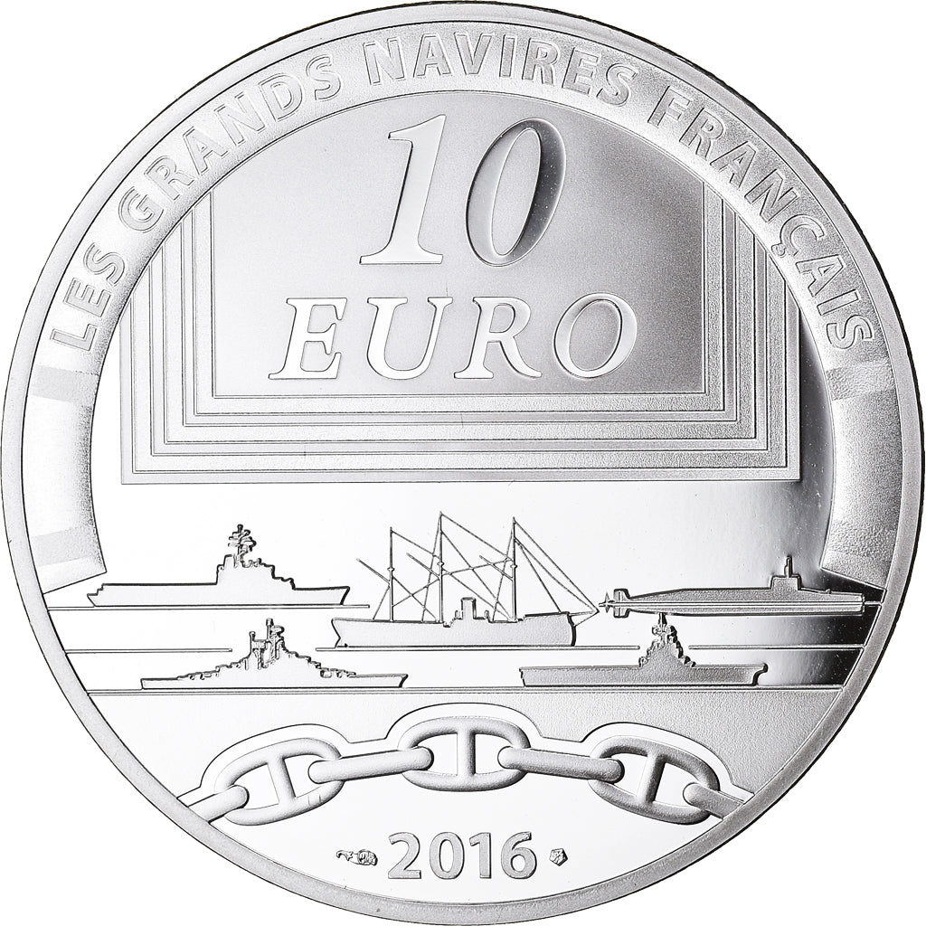 Francia, Monnaie de Paris, 10 Euro, Navire, Le Charles De Gaulle, 2016, BE, FDC