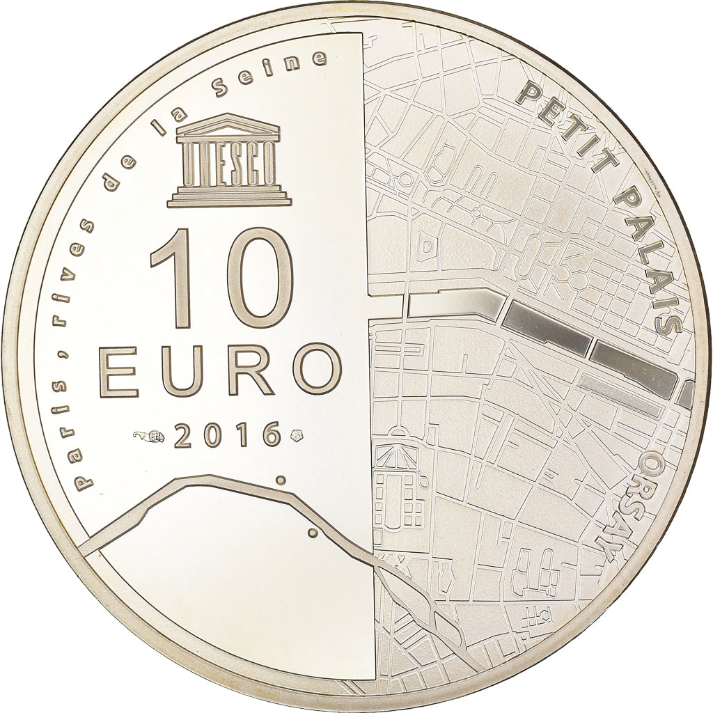 Frankreich, 10 Euro, UNESCO, Rives de Seine, 2016, Paris, Proof, STGL, Silber