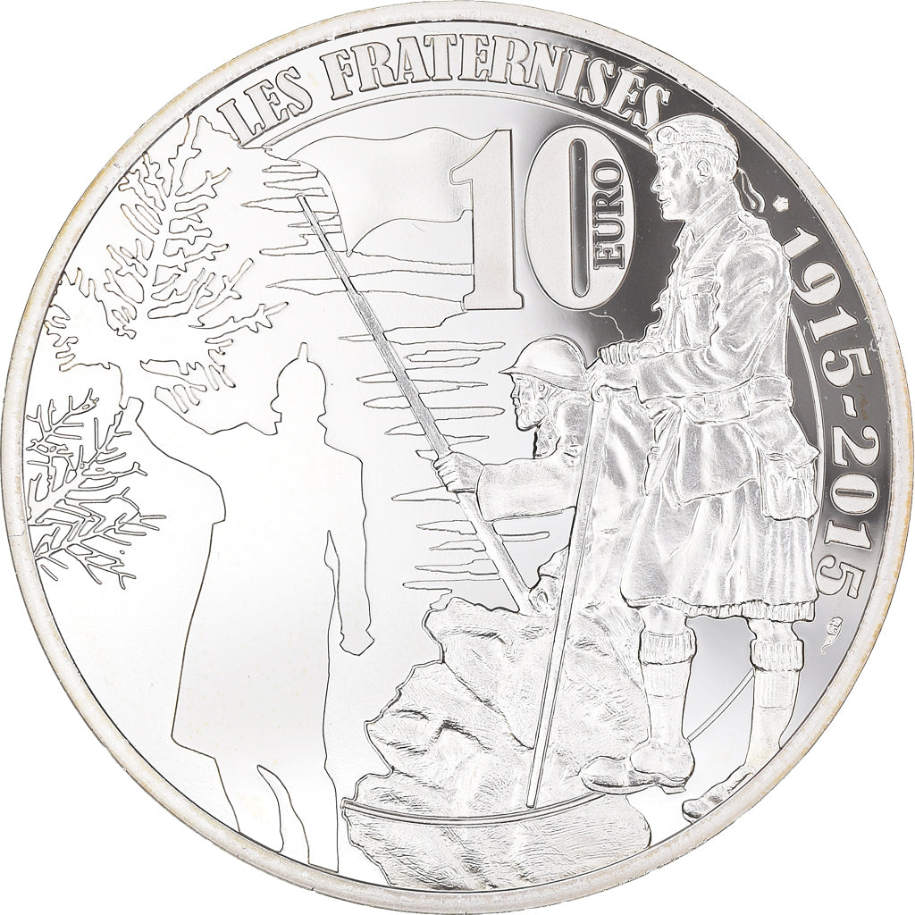 Francia, Monnaie de Paris, 10 Euro, Grande Guerre, Les Fraternisés de Noël
