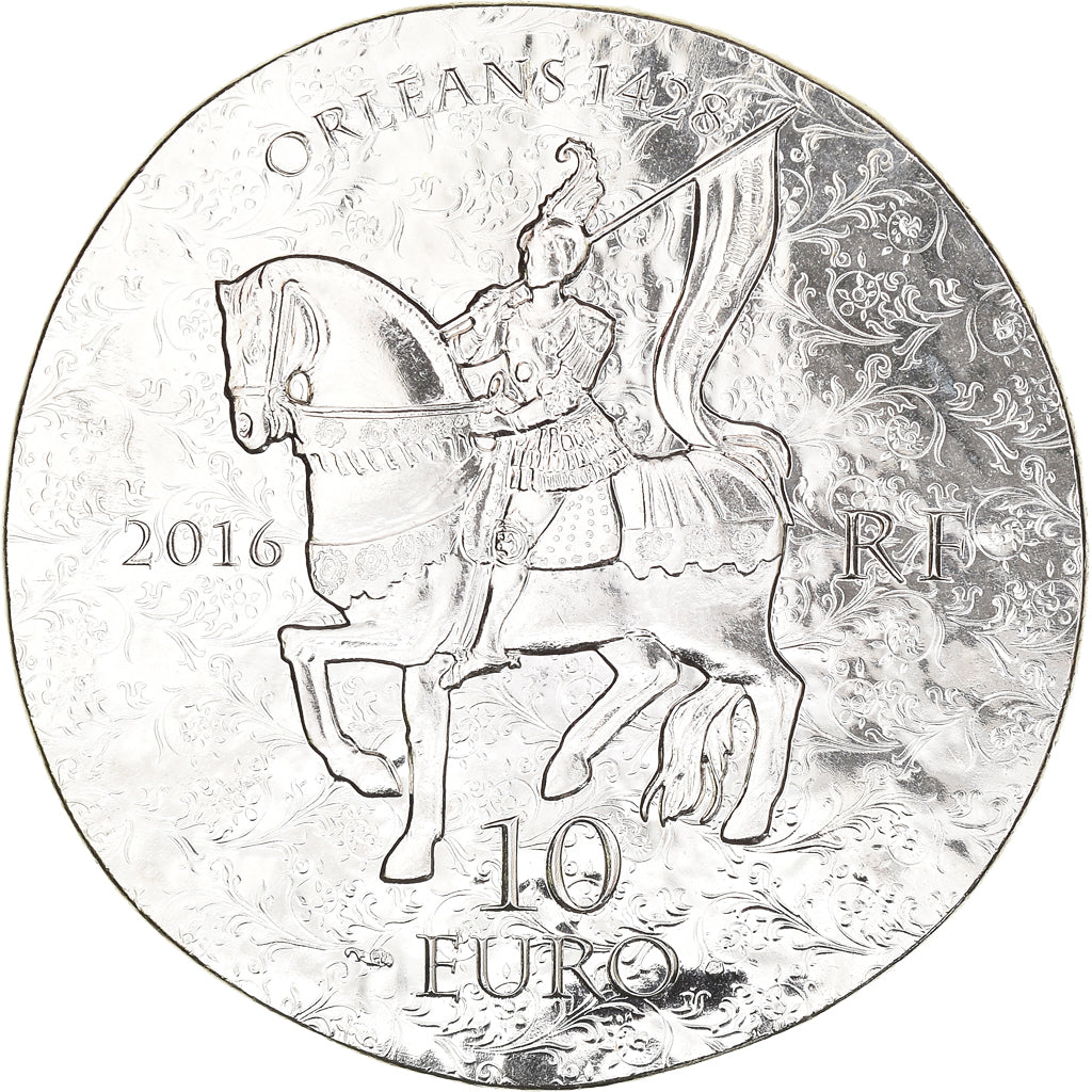 França, Monnaie de Paris, 10 Euro, Jeanne d'Arc, 2016, Proof, MS(65-70), Prata