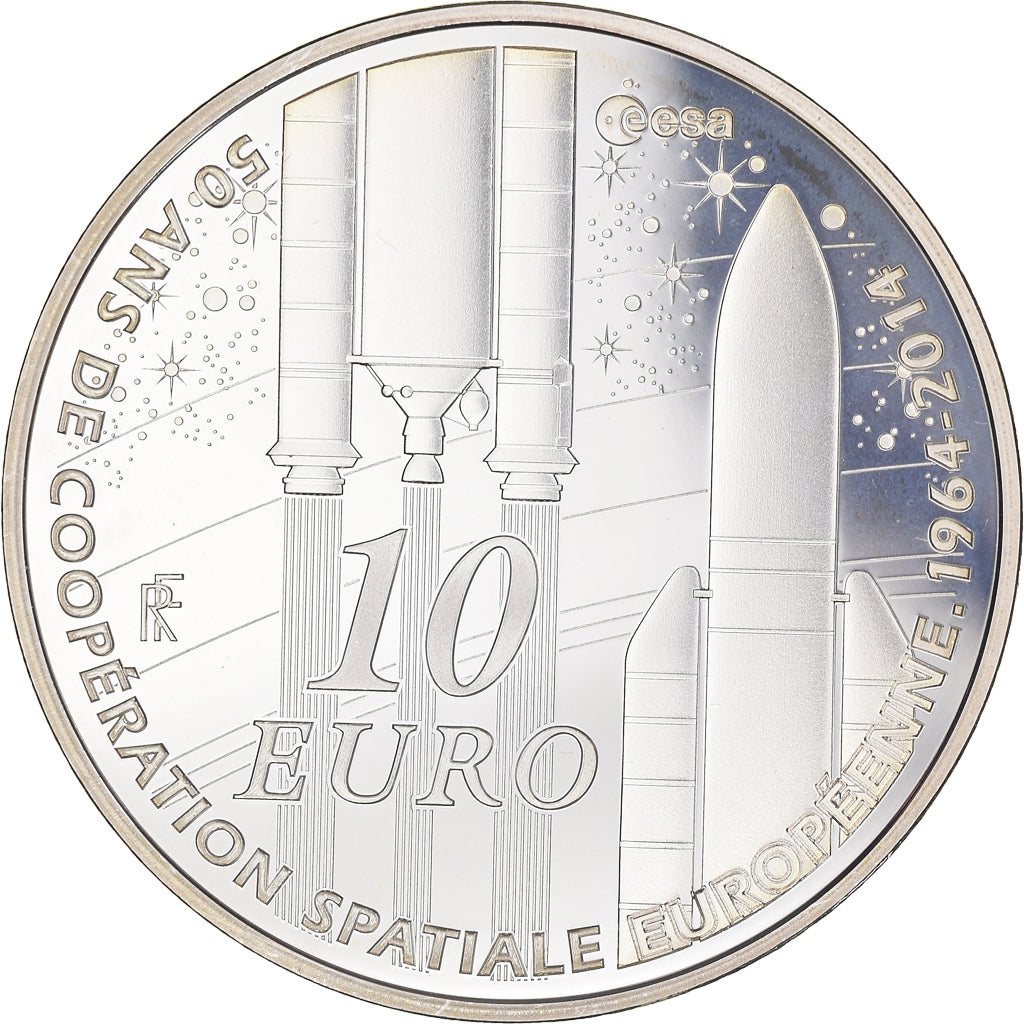 Francia, Monnaie de Paris, 10 Euro, Europa, Agence Spatiale Européenne, 2014