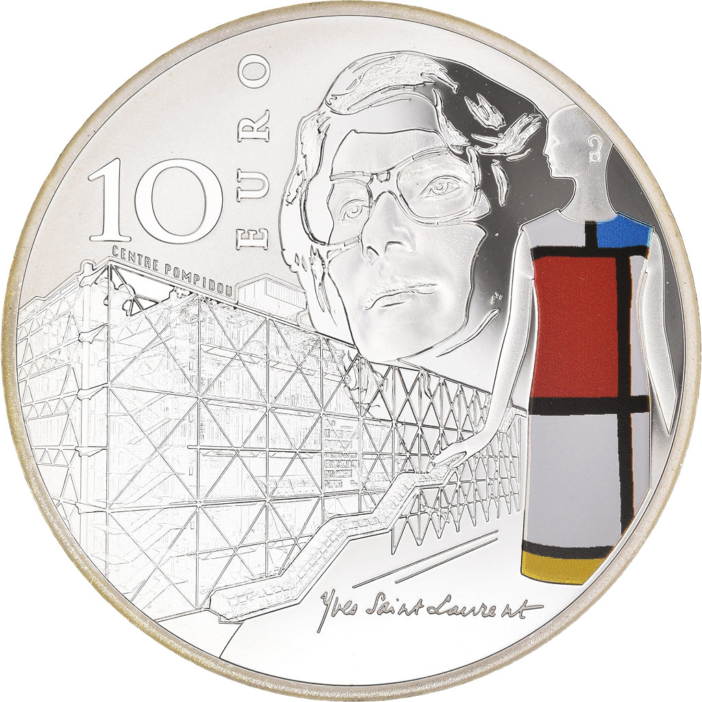Francja, 10 Euro, Europa, Epoque Contemporaine, Yves Saint Laurent, 2016, Paris
