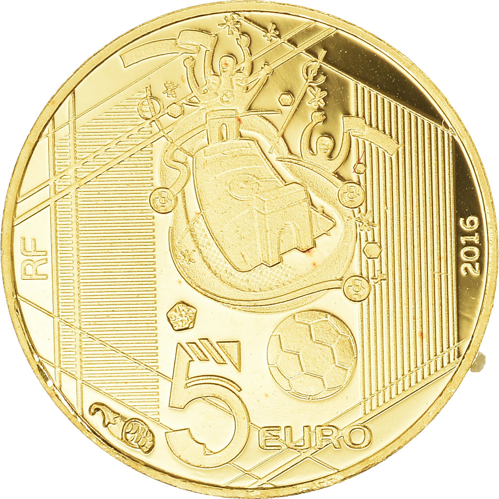 Francja, Monnaie de Paris, 5 Euro, UEFA Euro 2016, Reprise, 2016, Paris, BE
