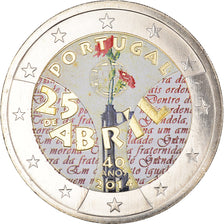 Portugal, 2 Euro, 25 de Abril, 2014, Colourized, MS(64), Bi-Metallic