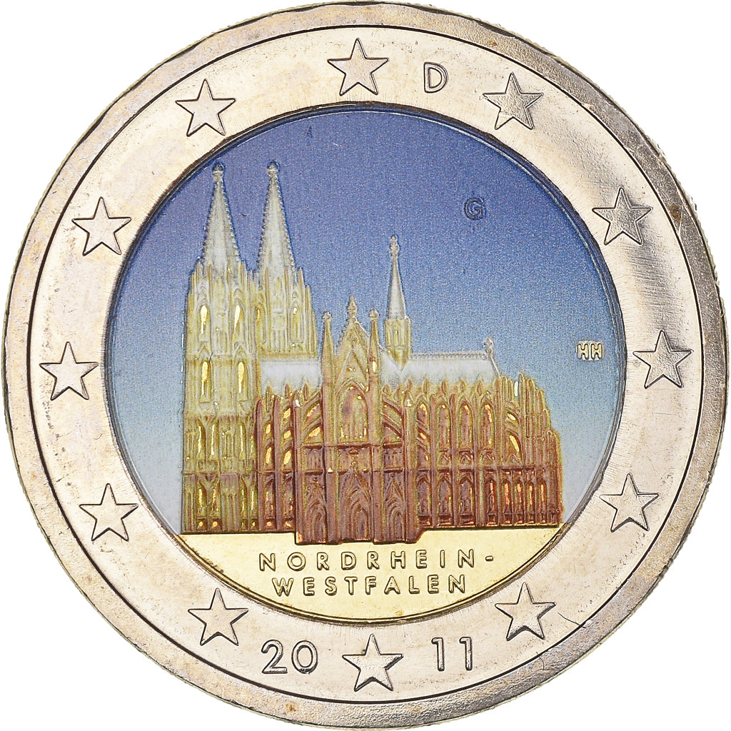 Bundesrepublik Deutschland, 2 Euro, 2011, Berlin, Colourized, UNZ+, Bi-Metallic