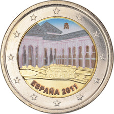 Spagna, 2 Euro, Alhambra, 2011, Madrid, Colourized, SPL+, Bi-metallico, KM:1184