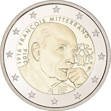 Francia, 2 Euro, François Mitterrand, 2016, Paris, BE, FDC, Bimetálico