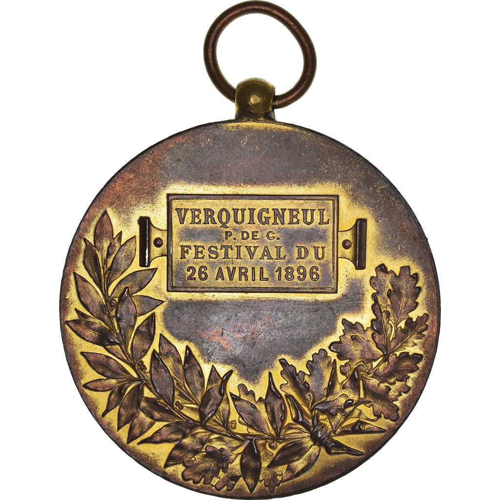 França, Medal, Festival de Musique, Verquigneul, Pas-de-Calais, 1896