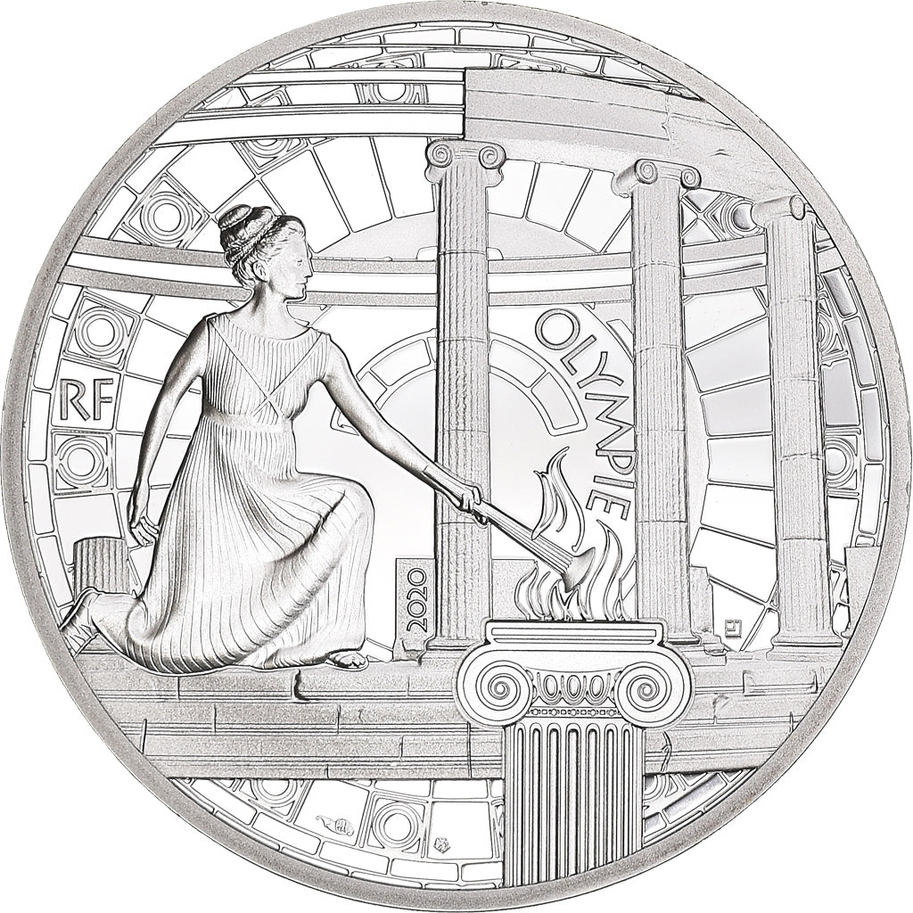 Francia, 10 Euro, UNESCO, Olympie, 2020, Paris, Proof, FDC, Argento