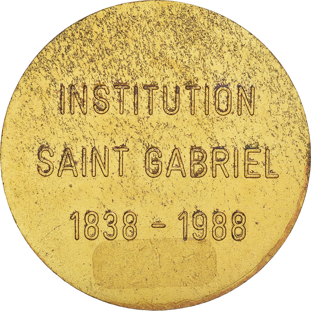 France, Medal, Institution saint Gabriel, 150 Ans, Instruction, 1988, AU(50-53)