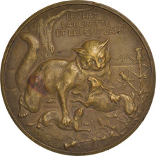 France, Medal, Le Chat, La Belette et le petit Lapin, Animalière, Virion