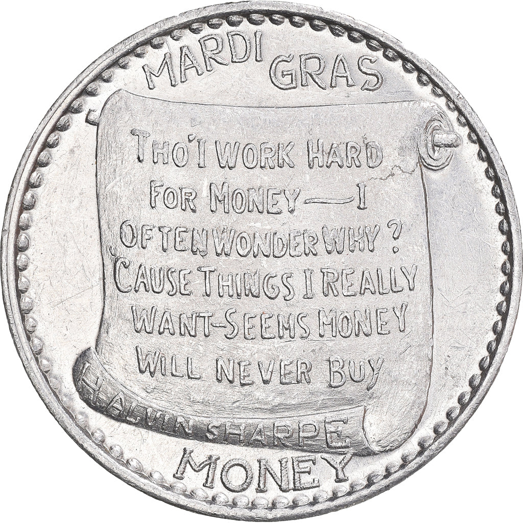 États-Unis, Jeton, Henry Alvin Sharpe, Mardi Gras Money, SUP, Aluminium