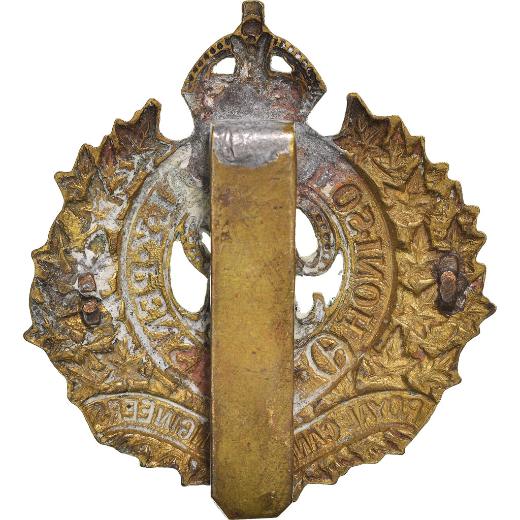 Canada, Cap Badge, Royal Canadian Engineers, WAR, WW2, AU(55-58), Brass