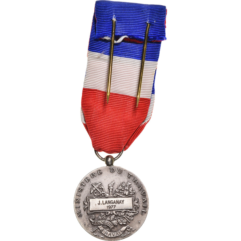 France, Médaille d'honneur du travail, Medal, 1977, Excellent Quality