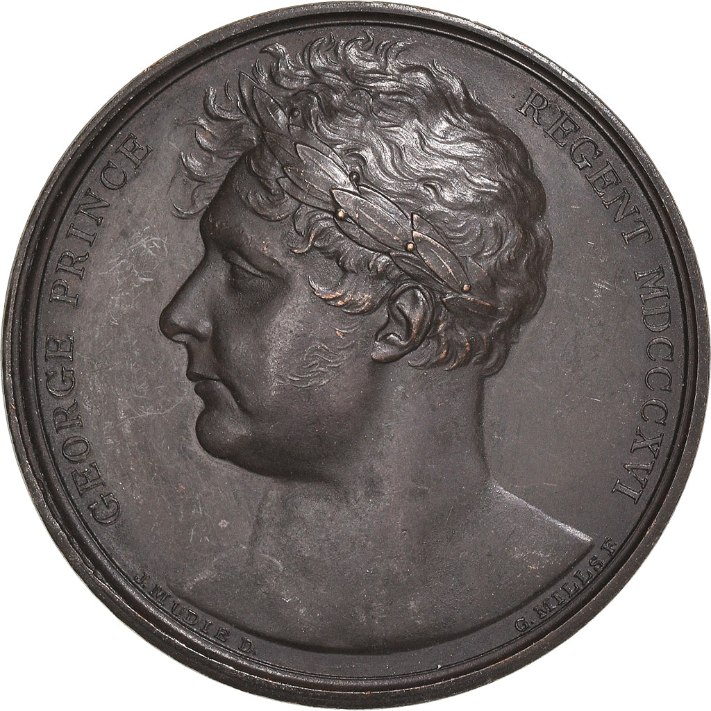 Royaume-Uni, Médaille, George Prince Regent, Treatis of Paris, 1816, Mudied