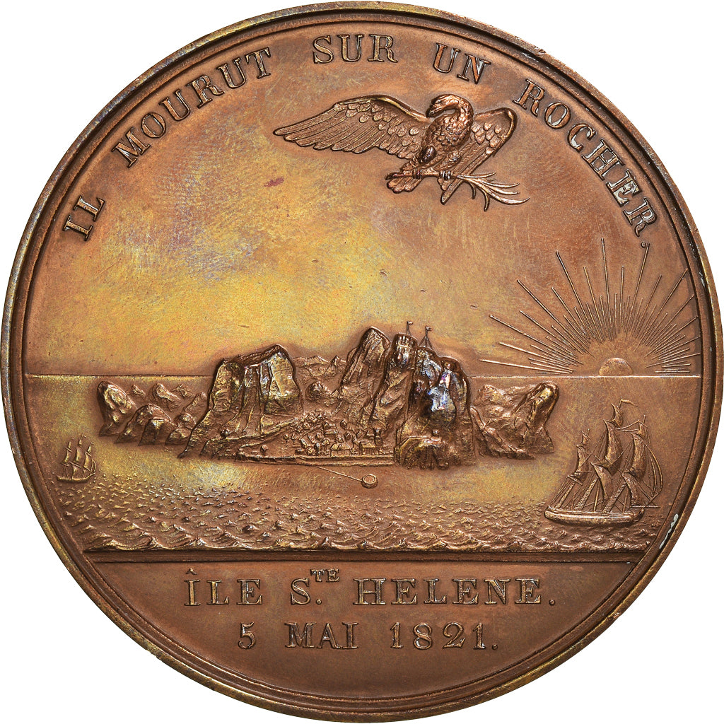 Francia, medalla, Louis XVIII, Mort de Napoléon Ier à Saint-Hélène, History